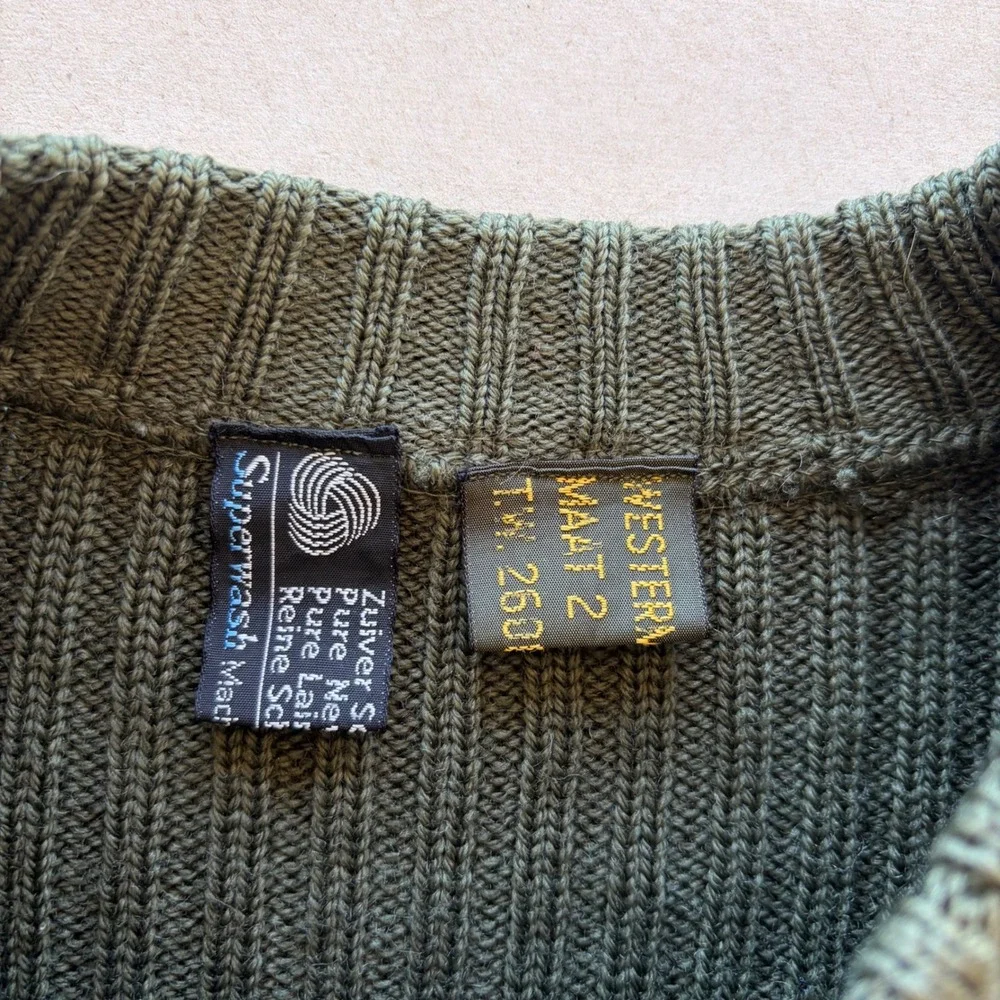 Vintage Western Military Style Wool Sweater